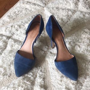 Blue suede madewell heels